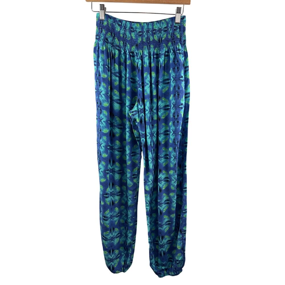 Women’s Lotus & Luna Small Blue & Green Patterned Harem Pants